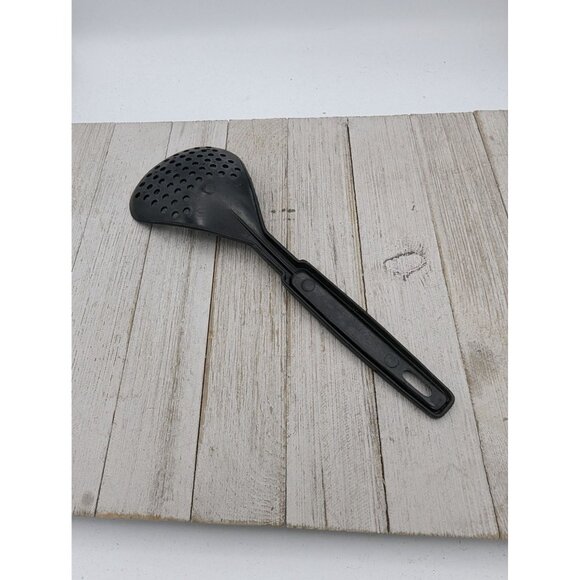 Strainer Slotted Spoon Strainer 10 1/2" Black Nylon - Picture 4 of 6